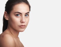 Beauty Woman face. Isolated on white stock photo Beauty Woman face. Isolated on white stock photo