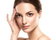 Beauty Woman face Portrait. Beautiful model Girl with Perfect Fresh Clean Skin. Royalty Free Stock Photos Beauty Woman face Portrait. Beautiful model Girl with Perfect Fresh Clean Skin. Royalty Free Stock Photos