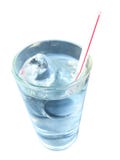 Bebida fresca do strow de vidro do gelo de água imagens de stock royalty free Bebida fresca do strow de vidro do gelo de água imagens de stock royalty free