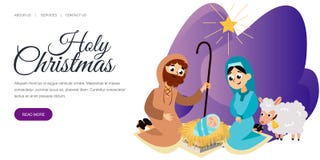 Bebé Jesús llevado en la escena de Belén en familia santa ilustración del vector Bebé Jesús llevado en la escena de Belén en familia santa ilustración del vector