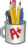 Becher Federn und Bleistifte vektor abbildung Becher Federn und Bleistifte vektor abbildung
