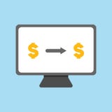 Bedrijfs, Bankwezen en Financiënpictogram, Internet-bankwezen, overdrachtfonds in vlak pictogram royalty-vrije illustratie Bedrijfs, Bankwezen en Financiënpictogram, Internet-bankwezen, overdrachtfonds in vlak pictogram royalty-vrije illustratie