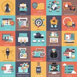 Bedrijfs, technologie, beheers en financiënpictogram vastgestelde inzameling stock illustratie Bedrijfs, technologie, beheers en financiënpictogram vastgestelde inzameling stock illustratie