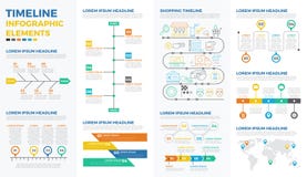 Bedrijfschronologie infographic elementen vector illustratie Bedrijfschronologie infographic elementen vector illustratie