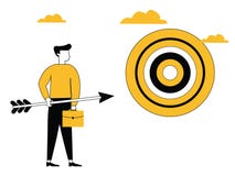 Bedrijfsmens met Pijl en Doelraad vector illustratie Bedrijfsmens met Pijl en Doelraad vector illustratie