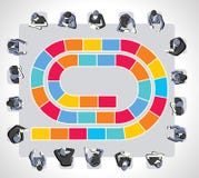 Bedrijfsmensen rond een weg van het raadsspel vector illustratie Bedrijfsmensen rond een weg van het raadsspel vector illustratie