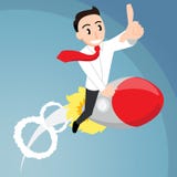 Bedrijfspersonenvervoer op een Raket vector illustratie Bedrijfspersonenvervoer op een Raket vector illustratie
