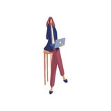 Bedrijfsvrouw met laptop die op een celtelefoon spreken Vector illustratie vector illustratie Bedrijfsvrouw met laptop die op een celtelefoon spreken Vector illustratie vector illustratie