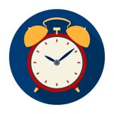 Bedside clock icon in flat style isolated on white background. Sleep and rest symbol stock vector illustration. royalty free illustration Bedside clock icon in flat style isolated on white background. Sleep and rest symbol stock vector illustration. royalty free illustration