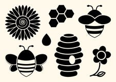 Download Bee Icon Or Silhouette, Honeycomb Stock Vector ...