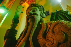 Beeldhouwwerk van de steen het Thais-Chinese stijl in de tempel van Wat Phra Chetupon Vimolmangklararm Wat Pho, Thailand Stock Foto Beeldhouwwerk van de steen het Thais-Chinese stijl in de tempel van Wat Phra Chetupon Vimolmangklararm Wat Pho, Thailand Stock Foto