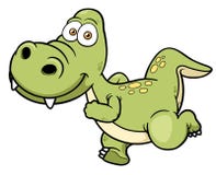Beeldverhaaldinosaurus het lopen royalty-vrije illustratie Beeldverhaaldinosaurus het lopen royalty-vrije illustratie
