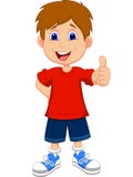 Beeldverhaaljongen het geven u beduimelt omhoog vector illustratie Beeldverhaaljongen het geven u beduimelt omhoog vector illustratie