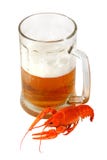 Beer And Crawfish Stock Photography