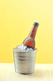Beer bottles in ice bucket stock photos Beer bottles in ice bucket stock photos