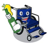 With beer miniature wheelchair the shape of mascot vector illustration With beer miniature wheelchair the shape of mascot vector illustration