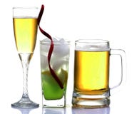 Beer, Wine And Lemon Slush Stock Photo
