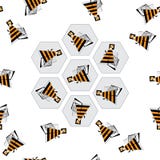 Beez и картина сотов безшовная Абстрактная предпосылка вектора пчелы Текстура стилизованного жужжания красочная для обоев Стоковые Фотографии RF Beez и картина сотов безшовная Абстрактная предпосылка вектора пчелы Текстура стилизованного жужжания красочная для обоев Стоковые Фотографии RF