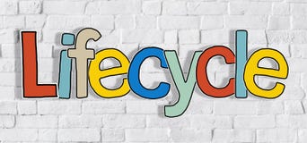 Begrepp för rengöring för bakgrund för text för enkelt ord för Lifecycletegelstenvägg royaltyfria bilder Begrepp för rengöring för bakgrund för text för enkelt ord för Lifecycletegelstenvägg royaltyfria bilder