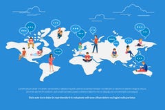 Begreppsillustration för global kommunikation royaltyfri illustrationer Begreppsillustration för global kommunikation royaltyfri illustrationer