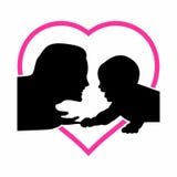 behandla som ett barn modersilhouetten vektor illustrationer behandla som ett barn modersilhouetten vektor illustrationer