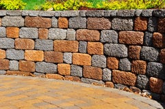 Behoudende muur en terras Behoudende muur en terras