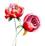 Bei fiori rossi royalty illustrazione gratis Bei fiori rossi royalty illustrazione gratis