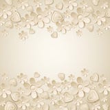 Beige Valentinsgrußhintergrund mit vielen Blumen lizenzfreie abbildung Beige Valentinsgrußhintergrund mit vielen Blumen lizenzfreie abbildung