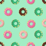 Beignet ou modèle sans couture de beignet illustration stock Beignet ou modèle sans couture de beignet illustration stock