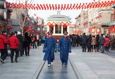 beijing qianmen gataspårvagnen Arkivbilder beijing qianmen gataspårvagnen Arkivbilder