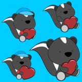 Bel ensemble doux de bande dessinée de mouffette de bébé illustration stock Bel ensemble doux de bande dessinée de mouffette de bébé illustration stock