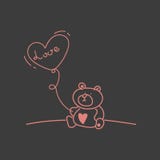 Bel ours dessiné avec des lignes pour la Saint-Valentin Vecteur illustration stock Bel ours dessiné avec des lignes pour la Saint-Valentin Vecteur illustration stock