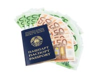 Belarusian Passport With Euros Royalty Free Stock Photography Belarusian Passport With Euros Royalty Free Stock Photography