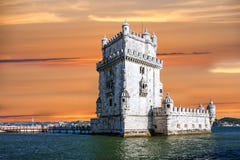 Belem wierza w Lisbon mieście, Portugalia zdjęcia stock Belem wierza w Lisbon mieście, Portugalia zdjęcia stock