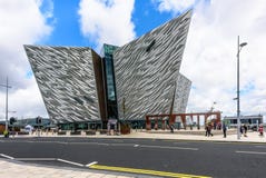 BELFAST, NORTHERN IRELAND - AUGUST 24, 2018: Titanic Belfast royalty free stock photography BELFAST, NORTHERN IRELAND - AUGUST 24, 2018: Titanic Belfast royalty free stock photography