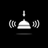 Bell icon on black background. Vector art royalty free illustration Bell icon on black background. Vector art royalty free illustration
