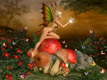 Bella donna di Elven nella foresta di favola Immagini Stock Libere da Diritti Bella donna di Elven nella foresta di favola Immagini Stock Libere da Diritti