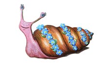 Bella lumaca dell'acquerello in una corona del fiore Carattere sorridente comico divertente illustrazione vettoriale Bella lumaca dell'acquerello in una corona del fiore Carattere sorridente comico divertente illustrazione vettoriale