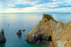 Bella vista di Koganezaki nel Giappone immagini stock Bella vista di Koganezaki nel Giappone immagini stock