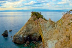 Bella vista di Koganezaki nel Giappone immagine stock Bella vista di Koganezaki nel Giappone immagine stock