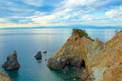 Bella vista di Koganezaki nel Giappone immagine stock libera da diritti Bella vista di Koganezaki nel Giappone immagine stock libera da diritti