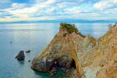 Bella vista di Koganezaki nel Giappone fotografie stock libere da diritti Bella vista di Koganezaki nel Giappone fotografie stock libere da diritti