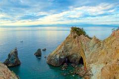 Bella vista di Koganezaki nel Giappone immagine stock Bella vista di Koganezaki nel Giappone immagine stock