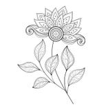 Belle fleur monochrome de découpe de vecteur Image stock Belle fleur monochrome de découpe de vecteur Image stock