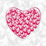 Bello cuore dei biglietti di S. Valentino dalle rose royalty illustrazione gratis Bello cuore dei biglietti di S. Valentino dalle rose royalty illustrazione gratis