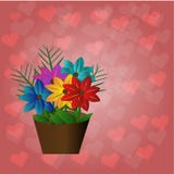 Bello mazzo della molla dei fiori colorati multi in un vaso royalty illustrazione gratis Bello mazzo della molla dei fiori colorati multi in un vaso royalty illustrazione gratis