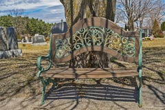 Bench In A Cimetery Stock Photography