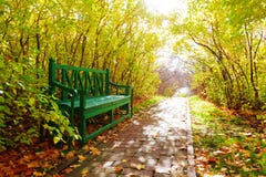 Bench In Autumn Park Stock Photography Bench In Autumn Park Stock Photography