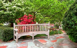 Bench In The Garden Stock Photo