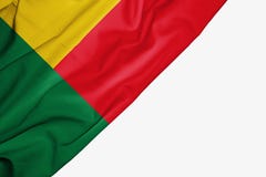 Benin-Flagge des Gewebes mit copyspace f?r Ihren Text auf wei?em Hintergrund vektor abbildung Benin-Flagge des Gewebes mit copyspace f?r Ihren Text auf wei?em Hintergrund vektor abbildung